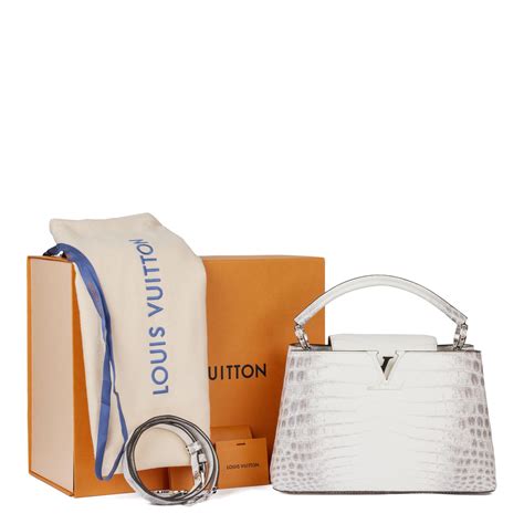 Louis Vuitton White Matte Himalaya Crocodile Mini Capucines 